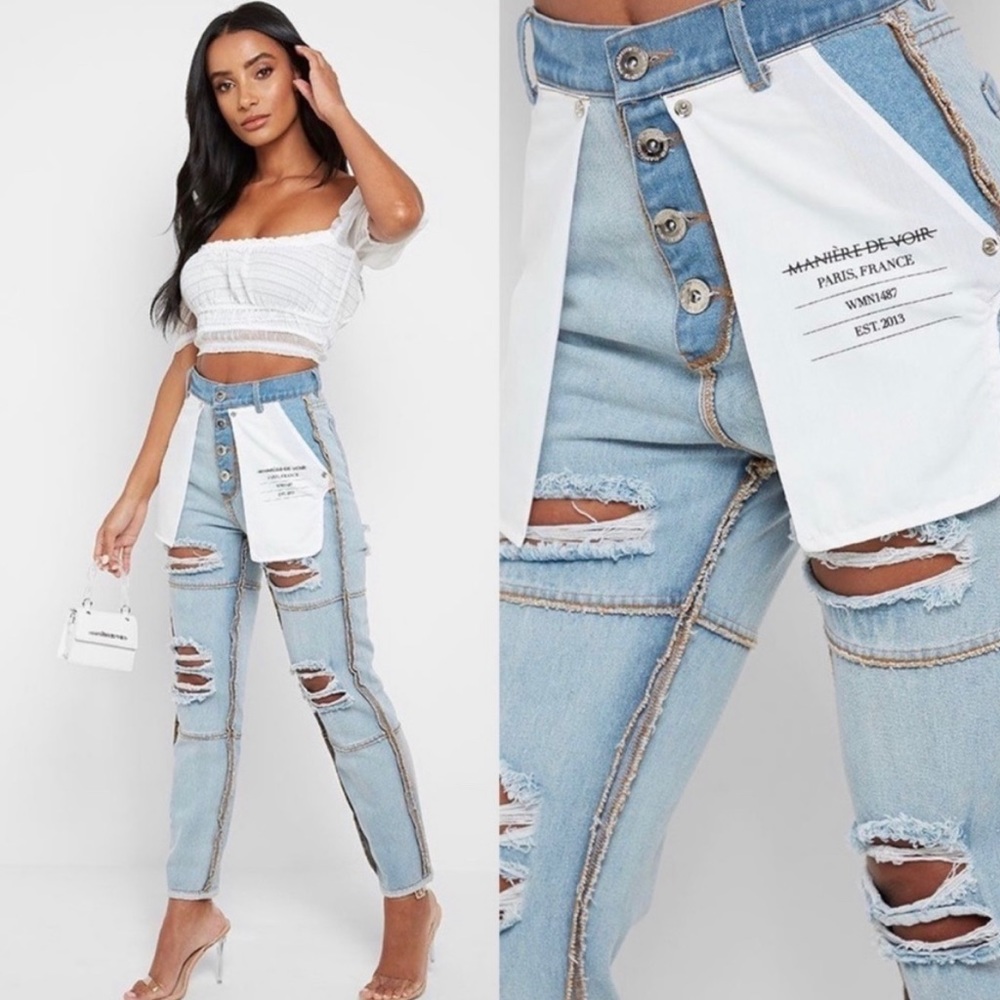 Maniere De Voir Inside Out Mom Jeans. US 2